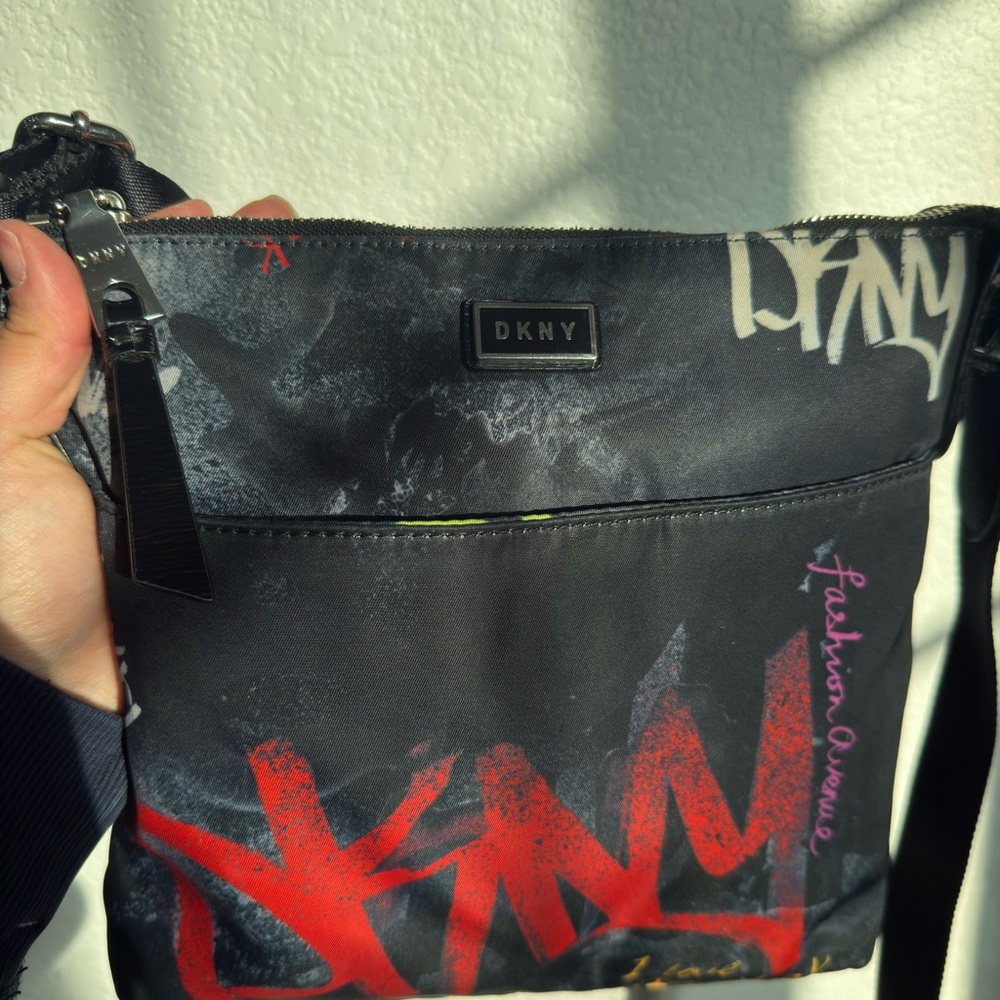 DKNY Black and Red Crossbody Bag